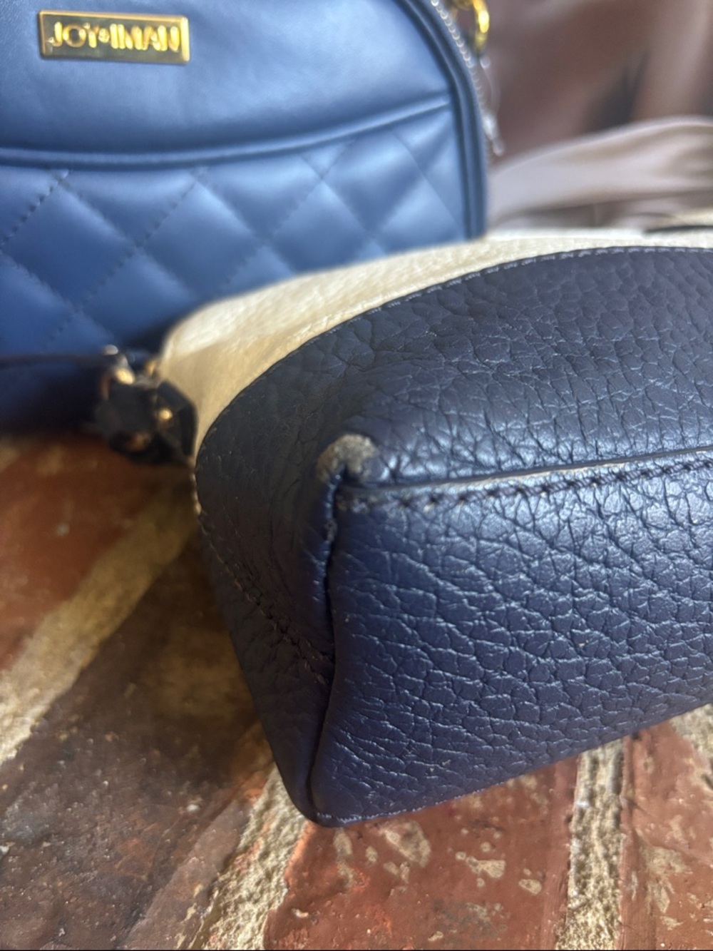 kate spade Navy and White Two-Tone Crossbody and Joy & Iman bag bundle - Picture 3 of 9